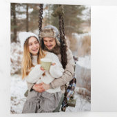 ラックスバラ金ゴールドお洒落(斜め金ゴールド線の写真) 三つ折りクリスマスカード (内部最初)