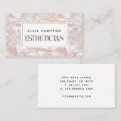 ラックスバラ金ゴールドピンクマーブル美しいエステティシャン 名刺 (正面/裏面)