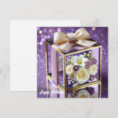 ラックスパープルグラスフローラギフト金ゴールドシフォンボウ シーズンカード (正面/裏面)