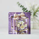 ラックスパープルグラスフローラギフト金ゴールドシフォンボウ シーズンカード (スタンド正面)