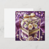 ラックスパープルグラスフローラギフト金ゴールドシフォンボウ シーズンカード (正面/裏面)