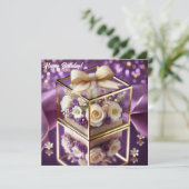 ラックスパープルグラスフローラギフト金ゴールドシフォンボウ シーズンカード (スタンド正面)