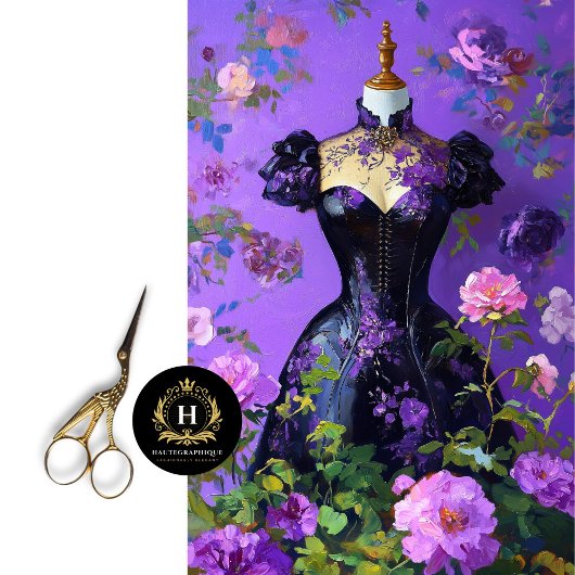 ラックスパープルコルセットドレス型枠フローラデクページ 薄葉紙