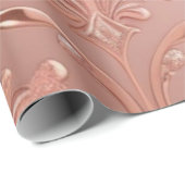 ラックスピンクグリジーフォイルバラ金ゴールド赤面グラム ラッピングペーパー (ロールコーナー)