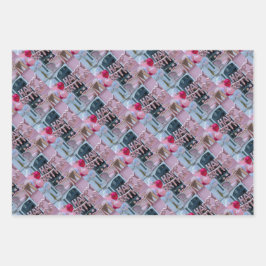 ラックスピンクハッピーバースデーラッピング紙セット ラッピングペーパーシート