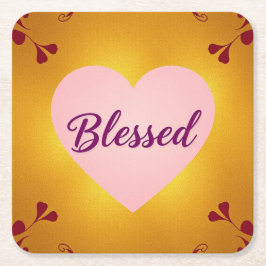 ラックスピンクパープル金ゴールド賛美コースターセット スクエアペーパーコースター