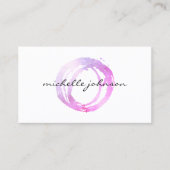 ラックスピンク色彩の鮮やかクサークルデザイナーロゴ 名刺 (正面)