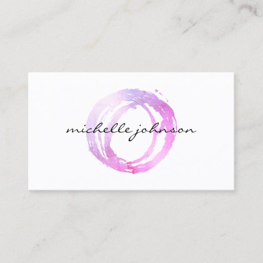 ラックスピンク色彩の鮮やかクサークルデザイナーロゴ 名刺 (正面)