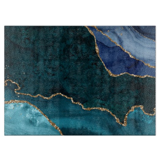 ラックスピーコックアゲート&金ゴールド カッティングボード (正面)