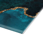 ラックスピーコックアゲート&金ゴールド カッティングボード (角)