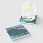 ラックスピーコックアゲート&金ゴールド ストーンコースター (横)