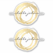 ラックスフェイク絵を描金ゴールドサークルデザイナーロゴ シール (正面)