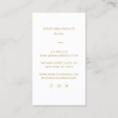 ラックスフェイク金ゴールドスケルトン鍵モノグラム不動産仲介業者ホワイト 名刺 (裏面)