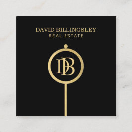 ラックスフェイク金ゴールドスケルトン鍵モノグラム不動産仲介業者 スクエア名刺