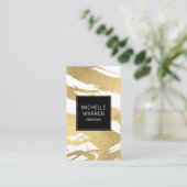 ラックスフェイク金ゴールドブラシストローク設計者 名刺 (スタンド正面)
