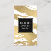 ラックスフェイク金ゴールドブラシストローク設計者 名刺 (正面)