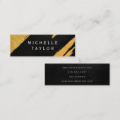 ラックスフェイク金ゴールドマ芸術的ックスレザープリント スキニー名刺 (正面/裏面)