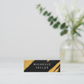 ラックスフェイク金ゴールドマ芸術的ックスレザープリント スキニー名刺 (スタンド正面)