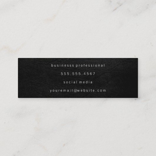 ラックスフェイク金ゴールドマ芸術的ックスレザープリント スキニー名刺 (裏面)