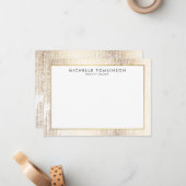 ラックスフェイク金ゴールド紙吹雪レインパターンフラットノテカード ノートカード (正面/裏面インサイチュ)