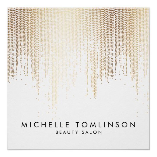 ラックスフェイク金ゴールド紙吹雪レイン美しいサロン ポスター (正面)