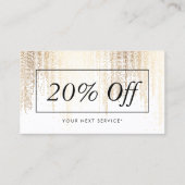 ラックスフェイク金ゴールド紙吹雪雨模様ディスカウントカード 名刺 (正面)