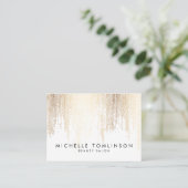 ラックスフェイク金ゴールド紙吹雪雨模様（大） 名刺 (スタンド正面)