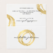 ラックスフェイク金ゴールド色彩の鮮やかサークサロンアフターケアカード 名刺 (外部フラット)