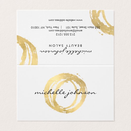 ラックスフェイク金ゴールド色彩の鮮やかサークサロンアフターケアカード 名刺 (外部フラット)