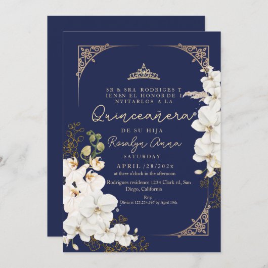 ラックスフラワーズランキティアラプリンセスキンセアニラ 招待状 (正面/裏面)