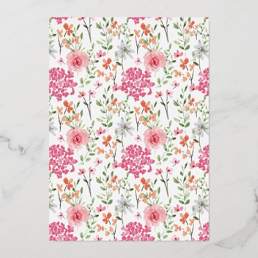 ラックスフローラピンク蝶ティアラキンセアニラ 箔招待状 (裏面)