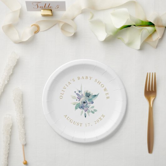 ラックスフローラベビーシャワー ペーパープレート (ウェディング)