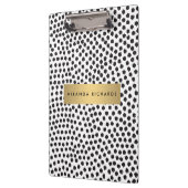 ラックスブラック紙吹雪ドットIIと金ゴールドバー クリップボード (左)