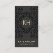 ラックスブラック華美金ゴールドモノグラム 名刺 (正面)