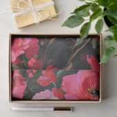 ラックスブラック金ゴールドコルセットレッドフローラデコページ 薄葉紙 (ギフト)