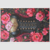 ラックスブラック金ゴールドコルセットレッドフローラデコページ 薄葉紙 (正面)