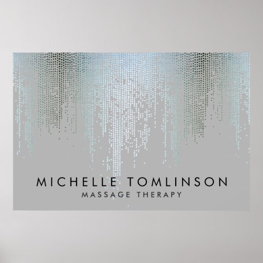 ラックスブルーシルバー紙吹雪雨模様 ポスター (正面)