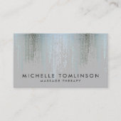 ラックスブルーシルバー紙吹雪雨模様 名刺 (正面)