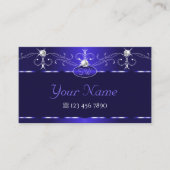 ラックスブルー王室のスクイグルスパークルジュエリーイニシャル 名刺 (正面)