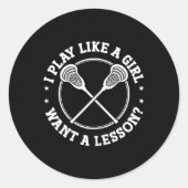 ラックスプレー遊ヤー私は女の子のラクロススポーツのように ラウンドシール (正面)