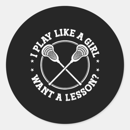 ラックスプレー遊ヤー私は女の子のラクロススポーツのように ラウンドシール (正面)