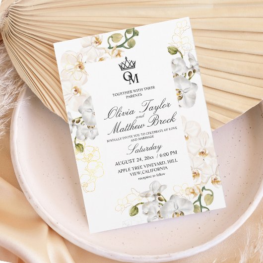 ラックスホワイトオーキッズウォーター結婚カラーズ 招待状