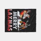 ラックスメリーマス – 醜いクリスマスラクロスサンタトナカイ フリースブランケット (正面(横))