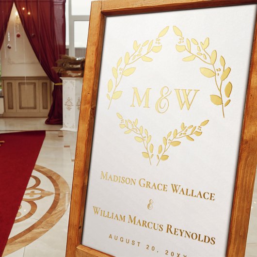 ラックスモエレガントノグラム結婚の紋章 箔ポスター