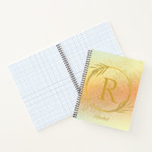 ラックスモダンスソフトピンク&金ゴールド名前をカスタムする&イニシャル ノートブック (内部)