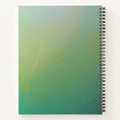 ラックスモダンターコイズ&金ゴールド名前をカスタムする&イニシャル ノートブック (裏面)