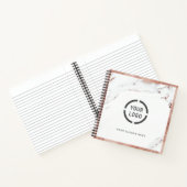 ラックスモダンフェイクバラ金ゴールド大理石会社のロゴ ノートブック (内部)