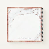 ラックスモダンフェイクバラ金ゴールド大理石会社のロゴ ノートブック (裏面)