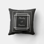 ラックスモダンブラック&ホワイトフレーム結婚ズ クッション (裏面)