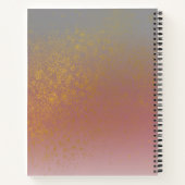 ラックスモダンラベンダー&金ゴールド名前をカスタムする&イニシャル ノートブック (裏面)